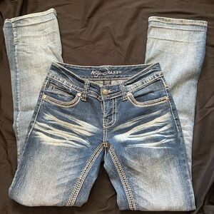 Y2k Ariya Jeans, rhinestone jeans size 3/4